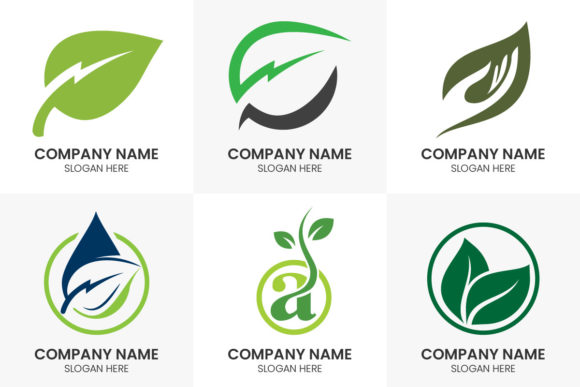 Leaf Logo Design Icon Set: Green Leaf for Eco-Branding