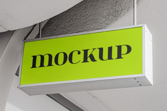 Long Rectangular Signboard Mockup: Your Silent Salesperson