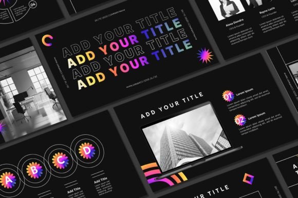 Modernize Your Pitch with a Black Gradient Powerpoint Template