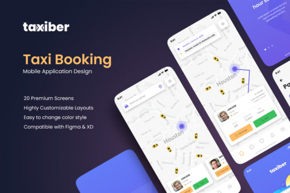 Taxiber: A Complete UI Kit for Modern Taxi App Design
