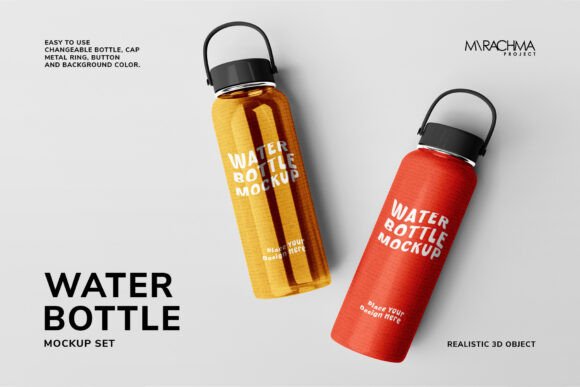 Water Bottle Mockup Set: 5 Realistic PSDs for Branding
